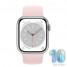 Apple Watch Series 8 41mm Silver Aluminum Case with Chalk Pink Solo Loop