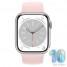 Apple Watch Series 8 45mm Silver Aluminum Case with Chalk Pink Solo Loop
