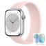 Apple Watch Series 8 45mm Silver Aluminum Case with Chalk Pink Solo Loop