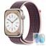 Apple Watch 8 Series 45 mm Starlight Aluminum Case with Sport Loop Elderberry