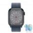 Apple Watch Series 8 41mm Midnight Aluminum Case with Storm Blue Sport Loop