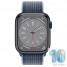 Apple Watch Series 8 45mm Midnight Aluminum Case with Storm Blue Sport Loop