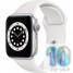 Apple Watch Series 6 44mm Silver Aluminum Case with White Sport Band M00D3