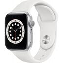 Apple Watch Series 6 44mm Silver Aluminum Case with White Sport Band M00D3