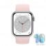 Apple Watch Series 8 41mm Silver Aluminum Case with Chalk Pink Solo Loop