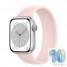 Apple Watch Series 8 41mm Silver Aluminum Case with Chalk Pink Solo Loop