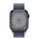 Apple Watch Series 8 41mm Midnight Aluminum Case with Storm Blue Sport Loop