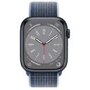 Apple Watch Series 8 45mm Midnight Aluminum Case with Storm Blue Sport Loop