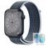 Apple Watch Series 8 45mm Midnight Aluminum Case with Storm Blue Sport Loop