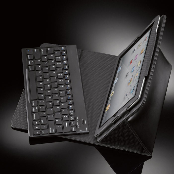 Wireless Keyboard for iPad Tablet with Leather Case