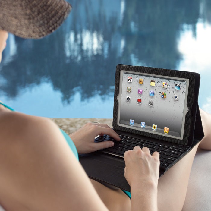 Wireless Keyboard for iPad Tablet with Leather Case